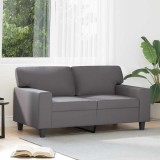 vidaXL Canapea cu 2 locuri, gri, 120 cm, piele ecologică 359414
