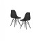 Set 2 buc scaune negre stil Scandinav cu picioare din lemn de Fag, sezut PP, 46 x 54 x 81 cm