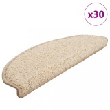 vidaXL Covorașe scară 30 buc crem 65x21x4 cm