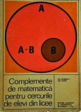 Ilie Stanescu - Complemente de matematica pentru cercurile de elevi din licee