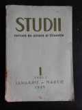 Revista Studii ianuarie-martie/1949 (revista de stiinta si filosofie)