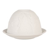 Cumpara ieftin Candela portelan alb Iepuras &Oslash; 12x8 cm