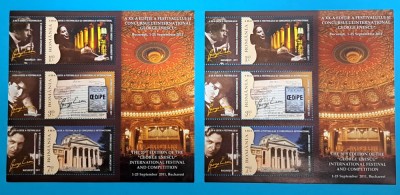 TIMBRE ROMANIA LP1914a/2011 A-XX-AEDITIE A FESTIVALULUI G. ENESCU Set 2 buc. MNH foto