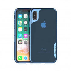 Husa Spate Ipaky Hybrid Top iPhone X, iPhone 10, Albastru Transparent foto