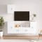 Gossi set dulap tv, 5 piese, alb extralucios, lemn prelucrat