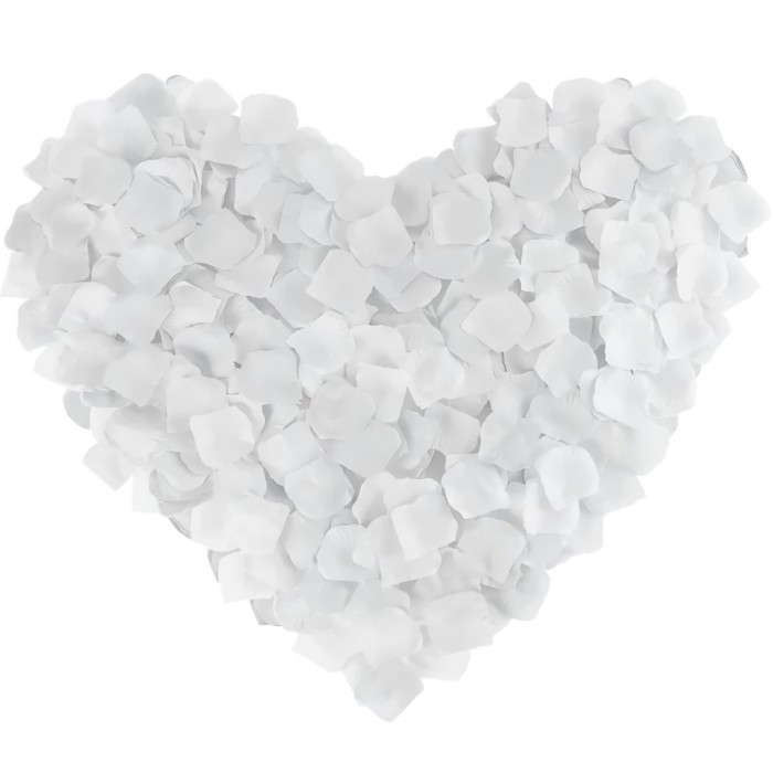 Petale trandafiri artificiale albe 500 bucăți &ndash; decor romantic pentru nuntă și evenimente