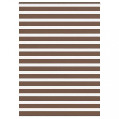 vidaXL Jaluzea tip zebra maro lățime țesătură 155,9 cm poliester foto