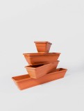 Jardiniera lalea cu tavita, STERK, 100X16X19 cm, Plastic Maro