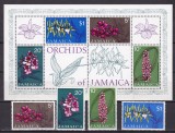 Jamaica 1973 flori orhidee MI 375-378 + bl.5 MNH, Nestampilat