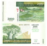 Madagascar 2 000 2000 Ariary Comemorativa P-93 UNC
