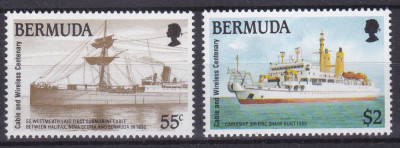 DB1 Bermuda Bermude Doar Vapoare Centenar Telecomunicatii 2 v. MNH lipsesc 2 v. foto