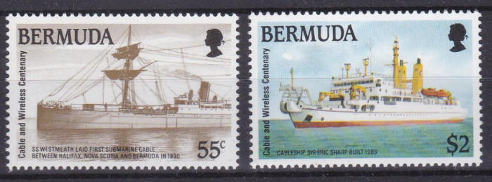 DB1 Bermuda Bermude Doar Vapoare Centenar Telecomunicatii 2 v. MNH lipsesc 2 v.