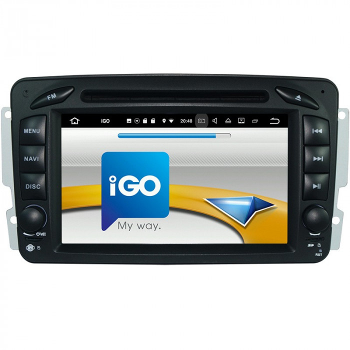 Navigatie Auto Multimedia cu GPS Mercedes C Class W203 Vaneo Vito Viano, Android, 2GB RAM + 16GB ROM, Internet, 4G, Aplicatii, Waze, Wi-Fi, USB, Bluet