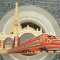 Insigna tren TGV Franta ,Turnul Eiffel / locomotiva , gara /pin transport Paris