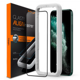 Folie de protectie Spigen Alm Glass FC pentru Apple iPhone 11 Pro Max Negru
