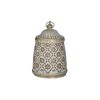 Felinar Sticla Antique White Gold cu LED Inart, 9x14cm, Gradina, Alb Auriu Antichizat