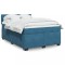 vidaXL Pat box spring cu saltea, albastru, 140x200 cm, catifea 3288634