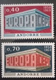 ANDORA franceza 1969 Europa CEPT Serie 2v neștampilat