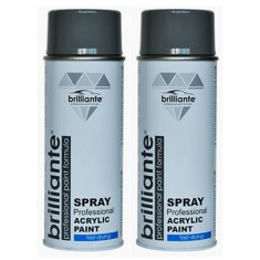 Pachet 2 x Vopsea Spray Brilliante gri inchis RAL 7037 400 ml