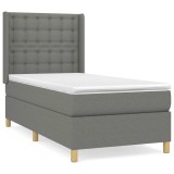 Cumpara ieftin Pat box spring cu saltea, gri inchis, 80x200 cm, textil