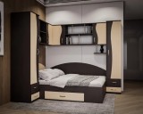 Cumpara ieftin Dormitor Tineret Colt S, Wenge+Mesteacan 187x51 247x200 cm