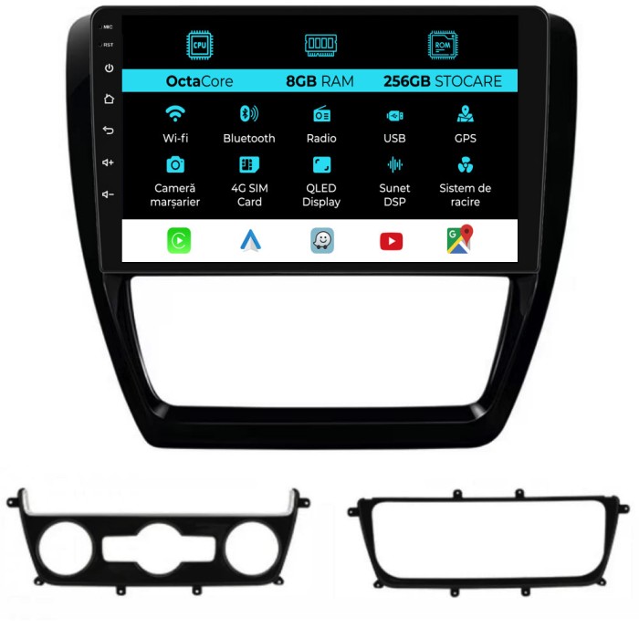 Navigatie Dedicata Volkswagen Jetta (2011 - 2018), 10Inch, 8Gb Ram, 256Gb Stocare, Carplay