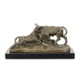 Tauri luptandu-se- statueta din bronz pe un soclu din marmura BX-34