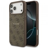 Husa MagSafe pentru Apple iPhone 17 Pro Max, Guess, 4G Ring Classic Logo, Maro