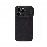 Husa pentru iPhone 15 Pro - Nillkin QIN Pro Leather Case - Black, Negru, Carcasa