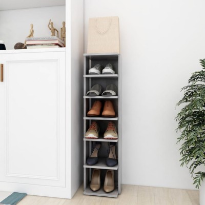 Pantofar, gri beton, 27,5x27x102 cm, lemn prelucrat foto