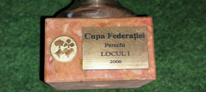 CUPA FEDERATIEI PERECHI LOCUL 1 2006 postamentul din marmura