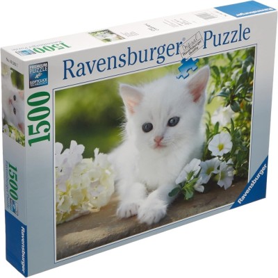 Ravensburger - Puzzle pisicuta alba 1500 piese design nou foto