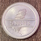 C50 - Moneda foarte veche - Ecuador - 5 sucres - 1988