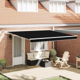 Marchiză Retractabilă Automată cu LED Neagră 400x300 cm