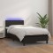 vidaXL Pat cu arcuri, saltea și LED, negru, 90x190 cm, piele ecologică 3134135