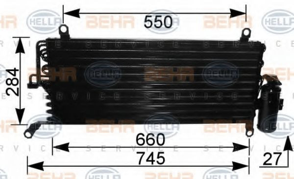 Condensator / Radiator aer conditionat FIAT PUNTO (176) (1993 - 1999) HELLA 8FC 351 037-301