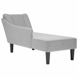 Cumpara ieftin Sezlong cu cotieră dreaptă din material gri nor