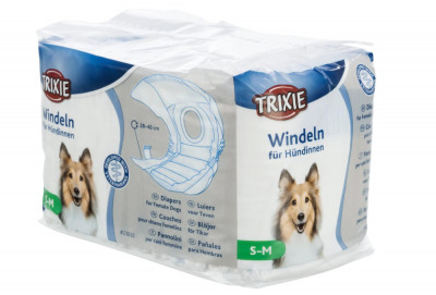 Scutece Trixie pentru caini, 8 bucati, alb, S-M - RESIGILAT foto