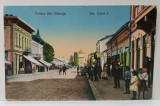 GIURGIU , STRADA CAROL I , CLADIRI CU MAGAZINE LA PARTER , CARTE POSTALA ILUSTRATA , 1918