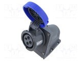 Conector alimentare AC trifazat AMPHENOL IP&amp;S 20A 250V IP67 soclu 4 pini flanșă