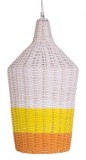 Lustra rattan alb galben portocaliu Sun, 40W, &Oslash; 50 x 29 h