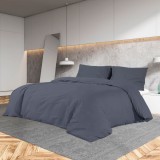 vidaXL Set cu husă de pilotă, antracit, 140x200 cm, bumbac