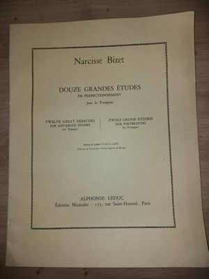 Douze grandes etudes de perfectionnement pour la trompette- Narcisse Bizet foto