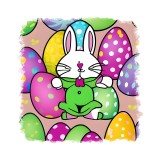 Cumpara ieftin Sticker decorativ, Iepuras, Verde, 55 cm, 9562ST, Oem