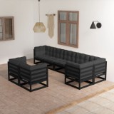 vidaXL Set mobilier grădină cu perne, 8 piese, lemn masiv pin 3076708
