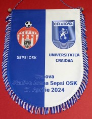 Fanion (protocol) meci fotbal SEPSI OSK - UNIVERSITATEA CRAIOVA (21.04.2024)