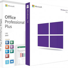 DVD-uri noi pachet Windows 10 Pro + Office 2019, licenta originala RETAIL