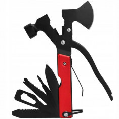 Unealta de supravietuire 17-in-1, model "Red Axe Multi-tool" pentru camping, calatorii, offroad, ATV, SSV, model AVX-WT-MT-PRO-5