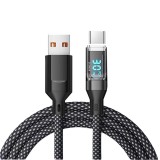 Cumpara ieftin Cablu de Date Type C + USB, &Icirc;ncarcare Super Rapida, 120 W, Afișaj Digital LED, 1 m, Negru