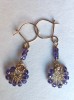 Cercei Goldfield cu Zirconia Violet, Aur Filat 14K, 5cm, RavariuArt, Bijuterii Handmade Unicat
